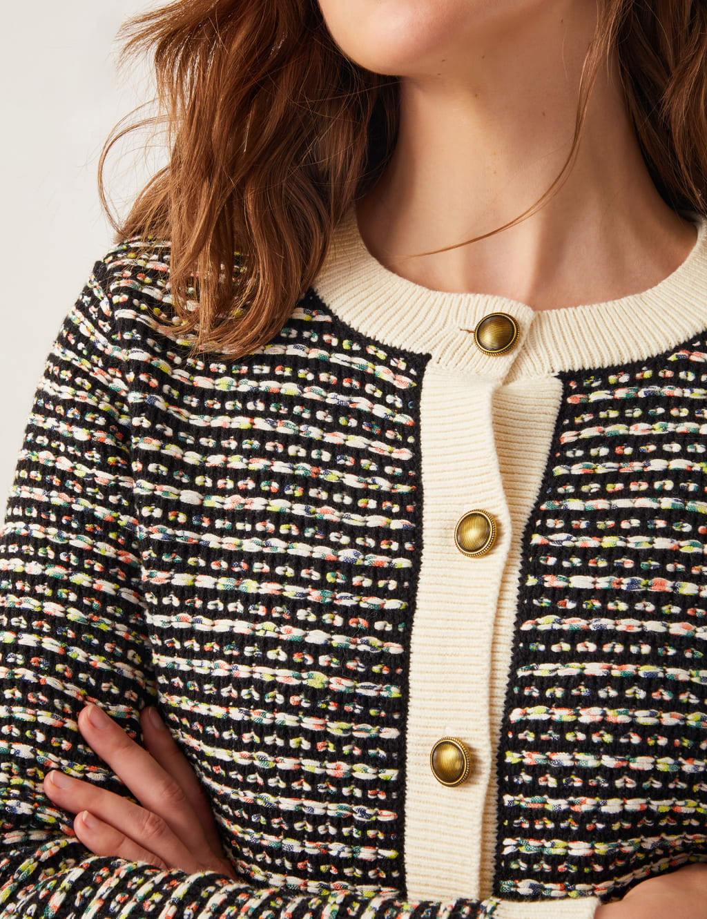 Cotton Blend Textured Knitted Short Jacket 4 of 6