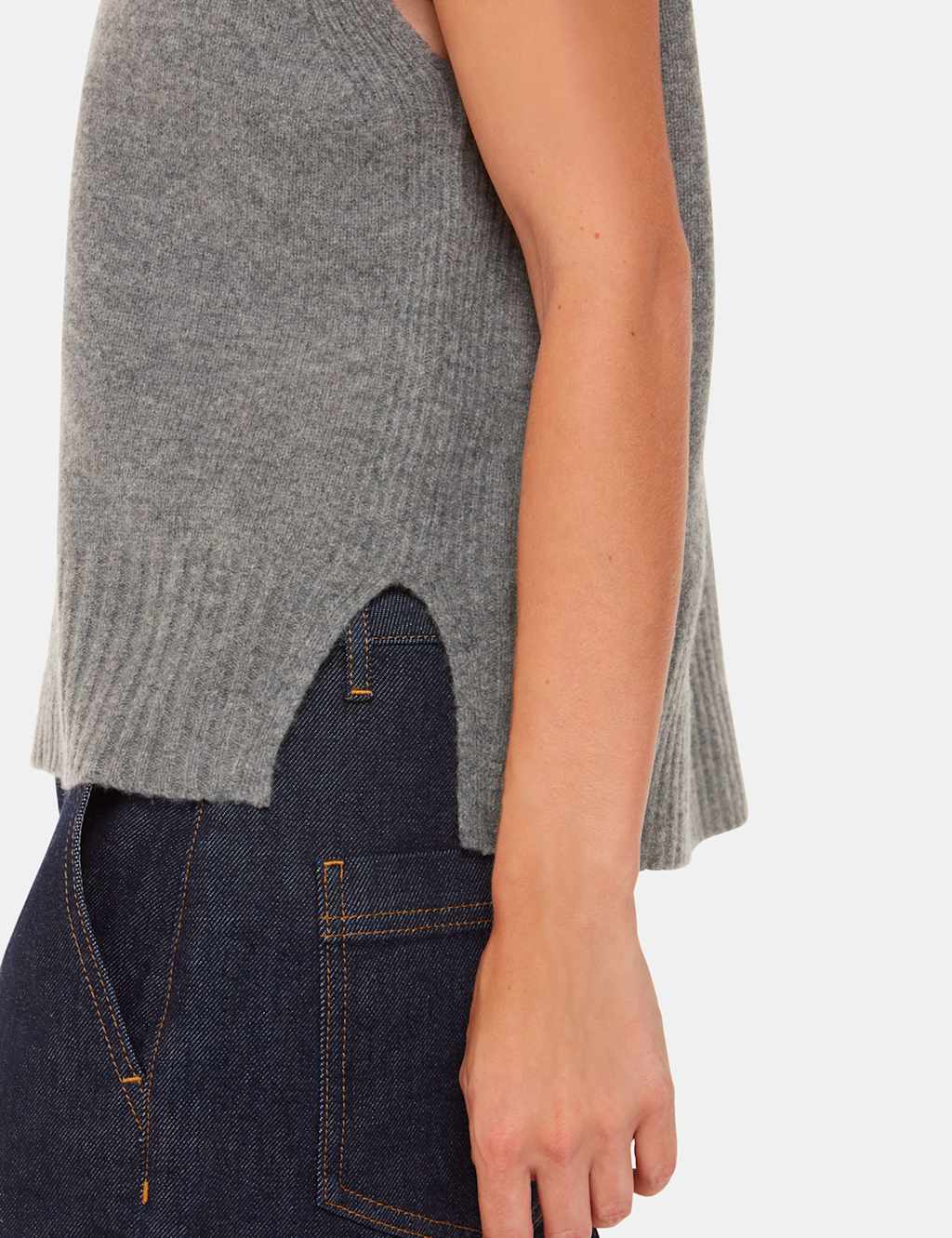 Pure Wool Split Hem Knitted Vest Top 4 of 4