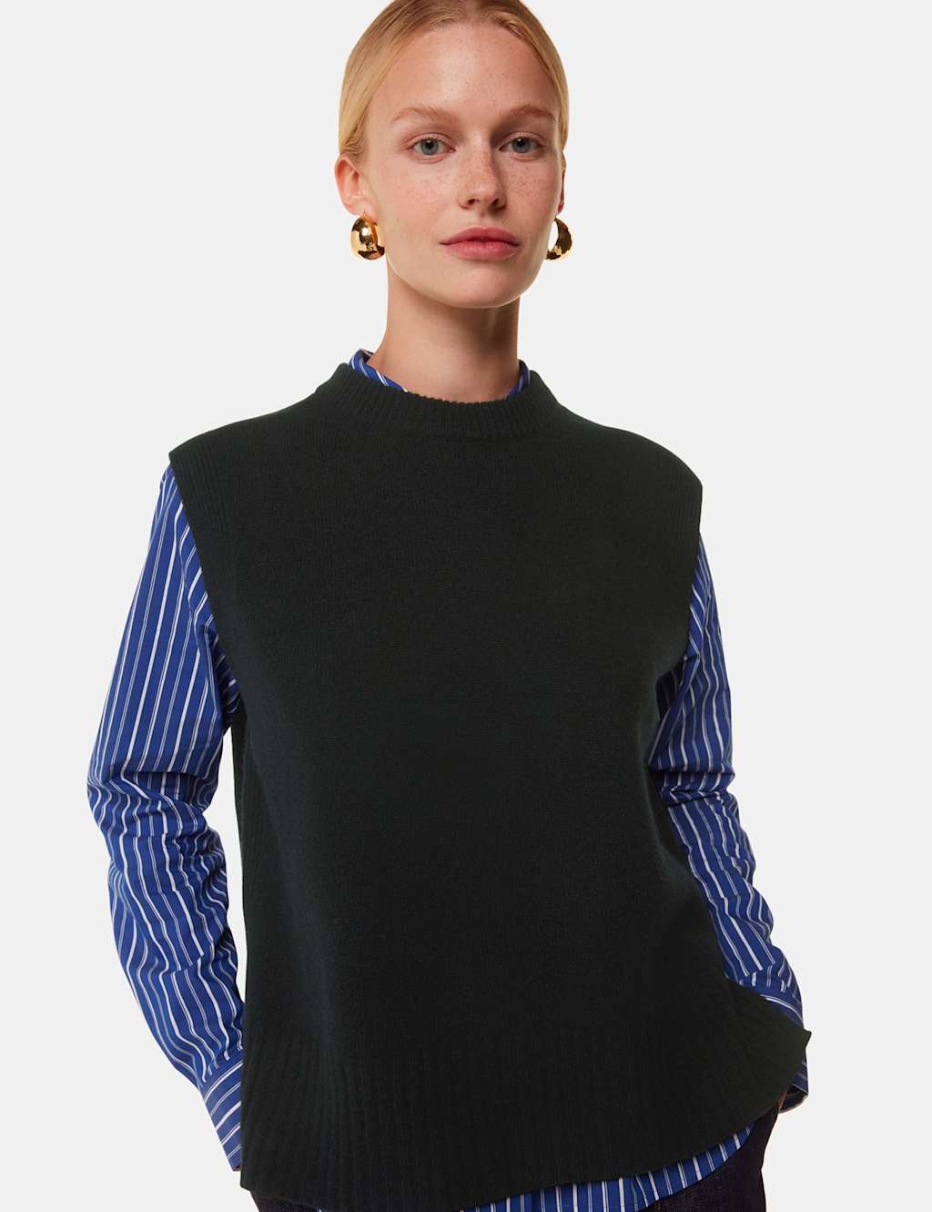 Pure Wool Split Hem Knitted Vest Top 3 of 4