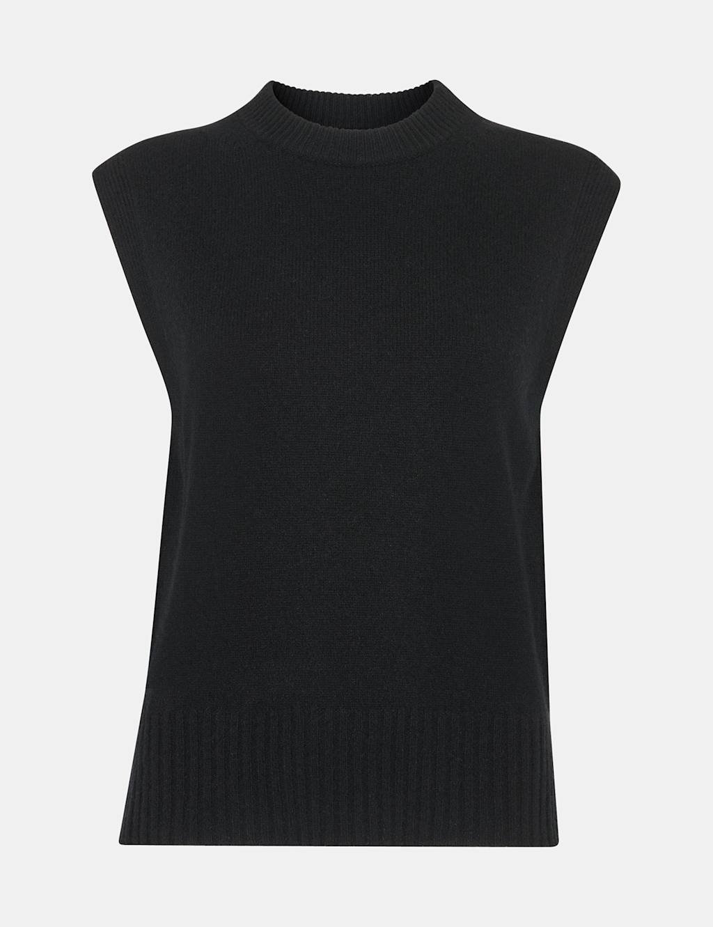 Pure Wool Split Hem Knitted Vest Top 2 of 4