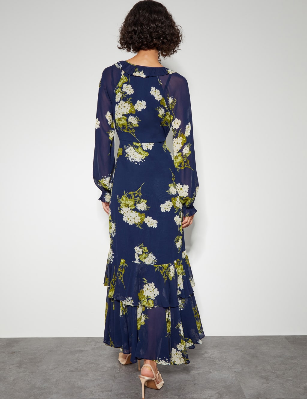 Printed V-Neck Maxi Tiered Dress 4 of 5