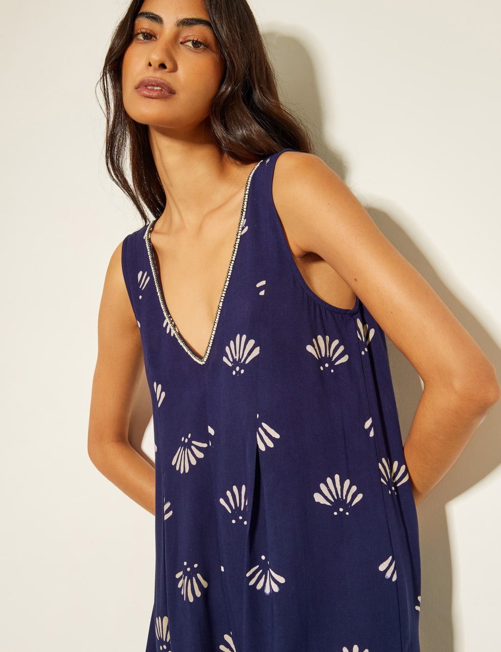 Printed Sleeveless Wide Leg Jumpsuit 2 of 4