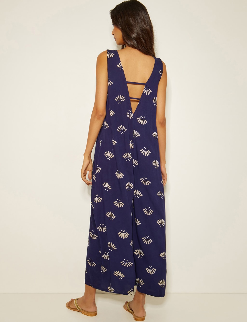 Printed Sleeveless Wide Leg Jumpsuit 4 of 4