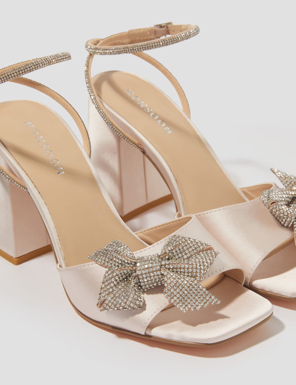 Diamanté Buckle Block Heel Sandals 2 of 4