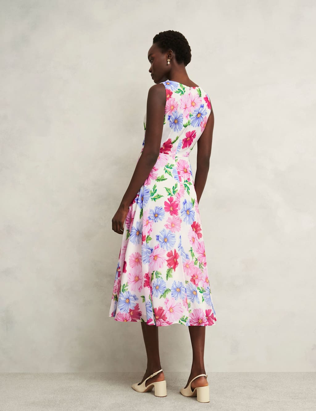 Floral Slash Neck Midi Skater Dress 6 of 8