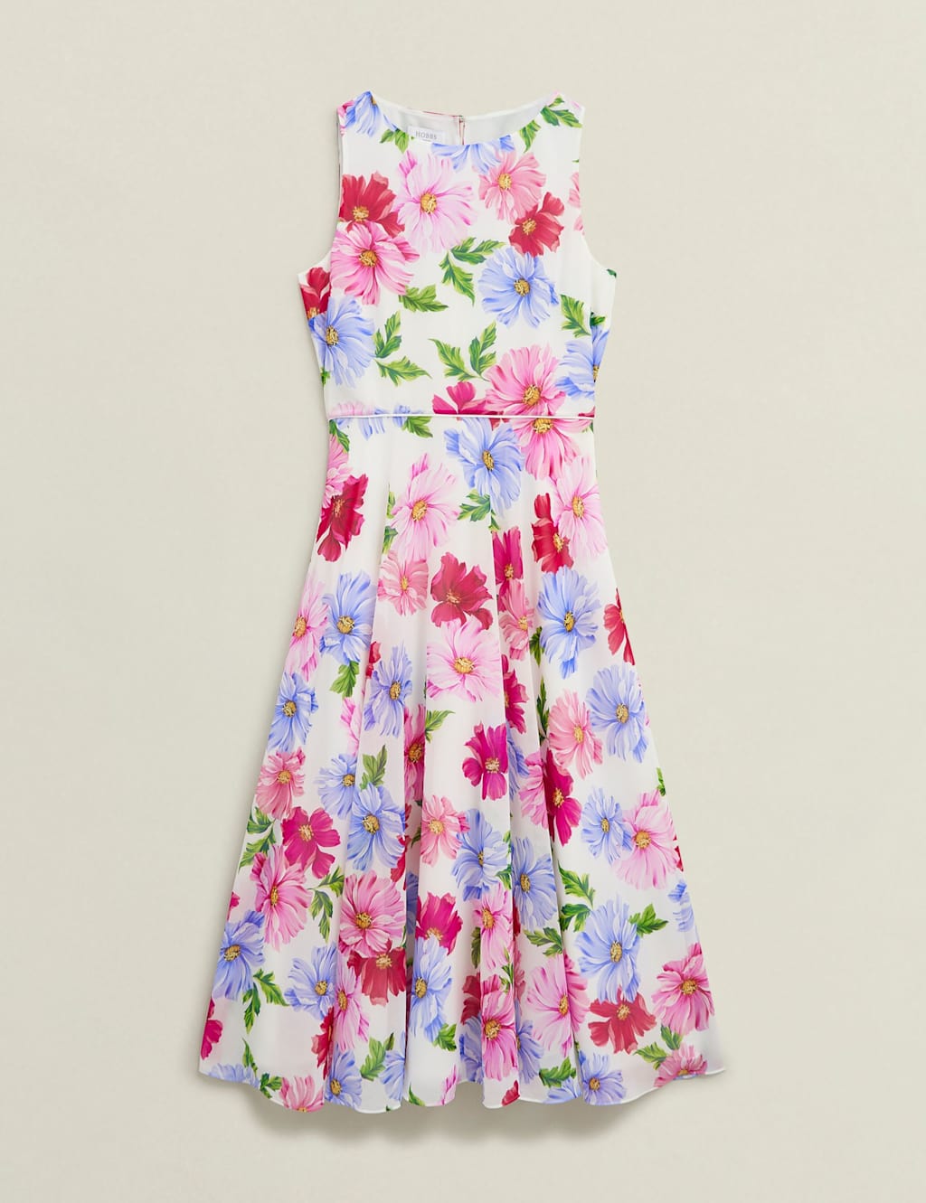 Floral Slash Neck Midi Skater Dress 2 of 8