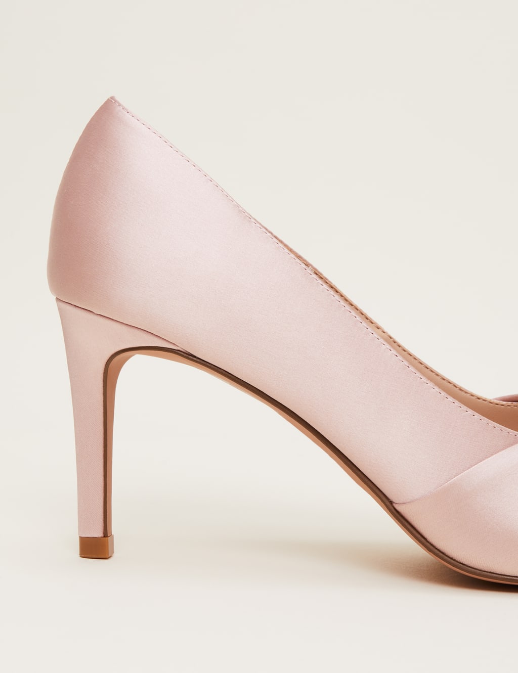 Satin Stiletto Heel Pointed Court Shoes