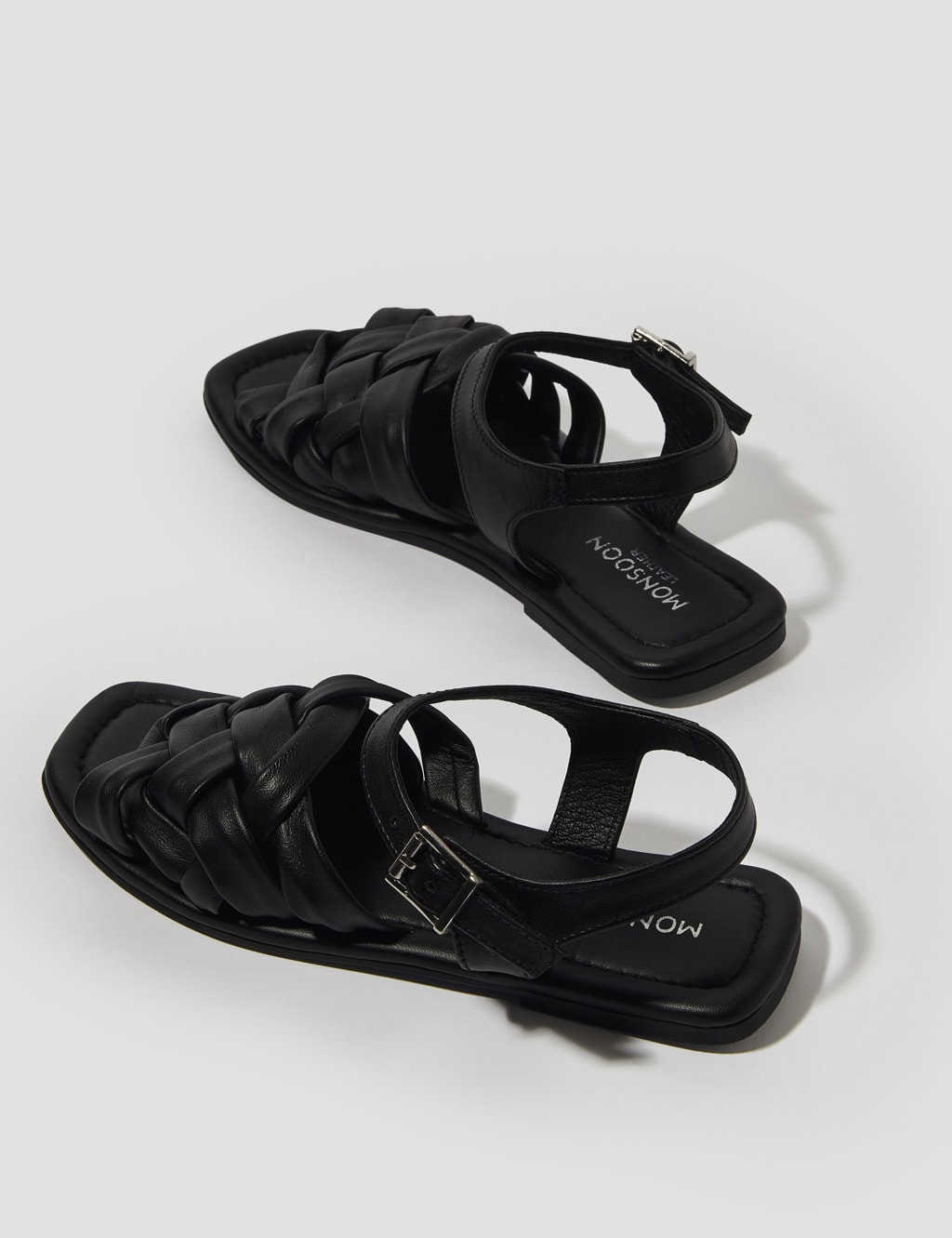 Leather Woven Flatform Slingback Sandals 2 of 3