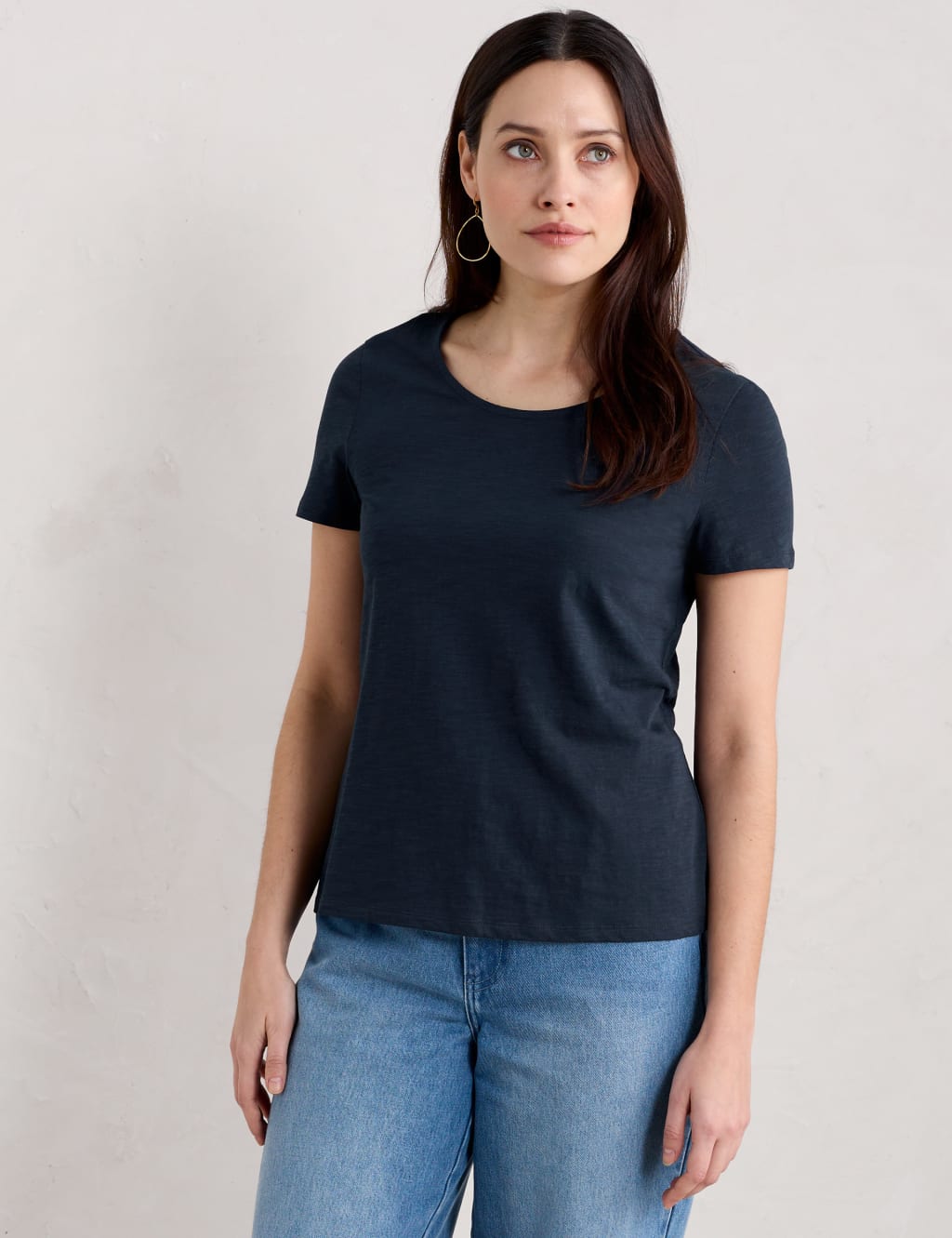Pure Cotton Scoop Neck T-Shirt 1 of 5