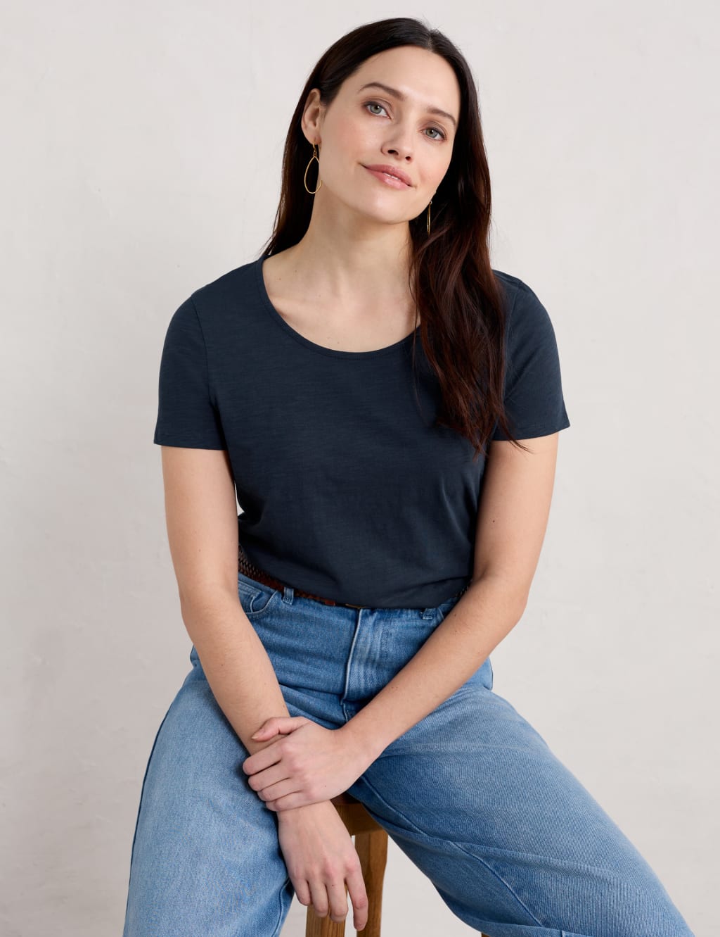 Pure Cotton Scoop Neck T-Shirt 4 of 5