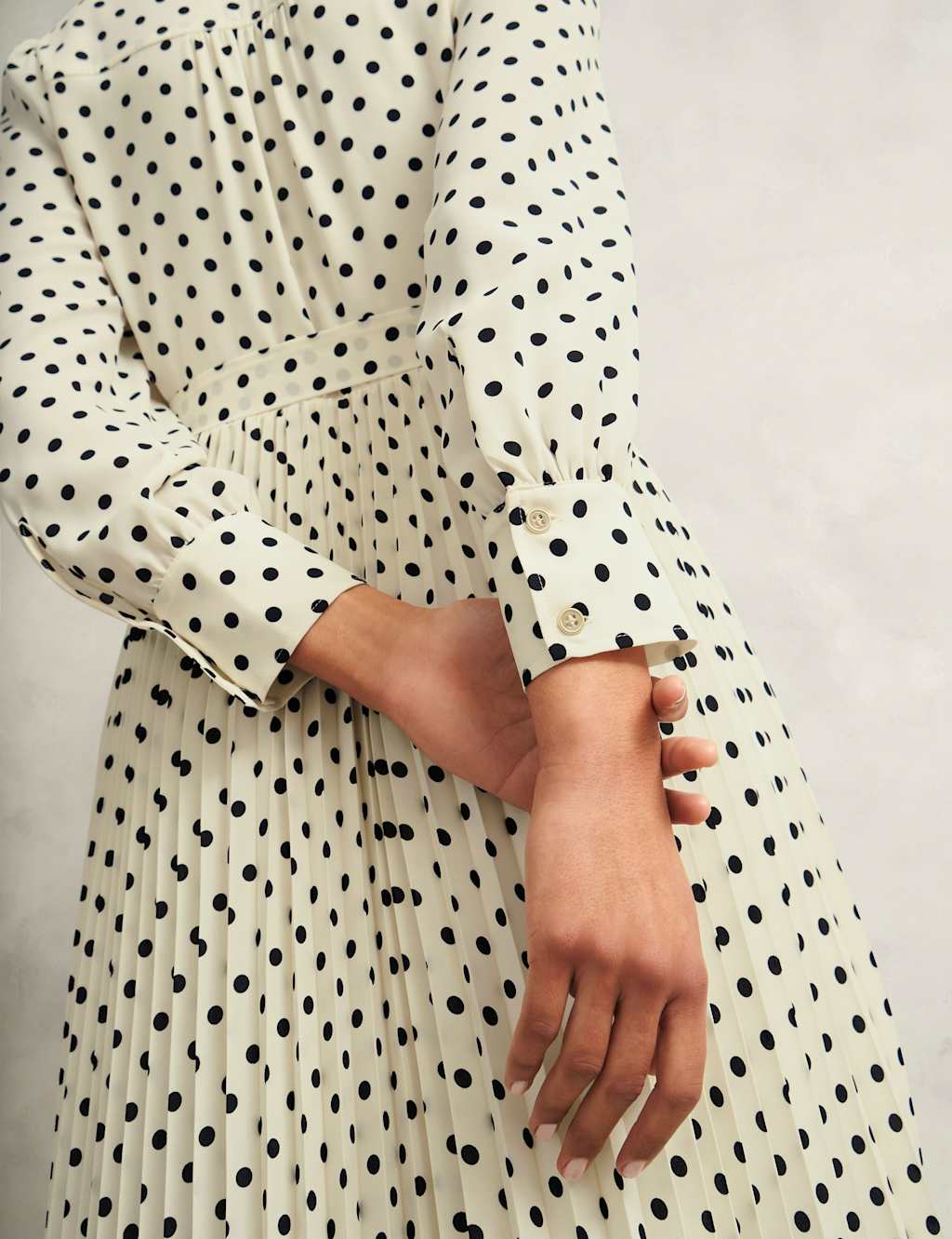 Polka Dot Collared Midi Shirt Dress 8 of 9