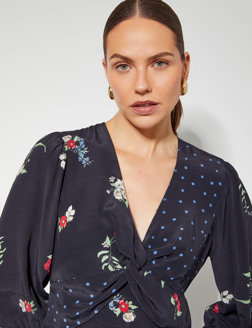 Floral wrap tea dress outlet