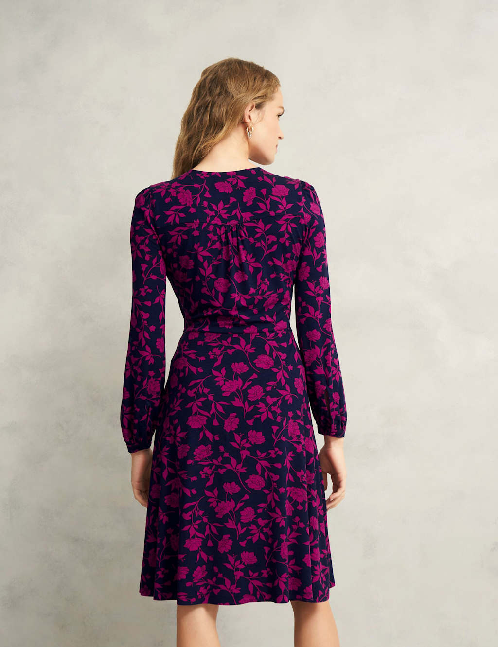 Floral Keyhole Knee Length Skater Dress 6 of 8