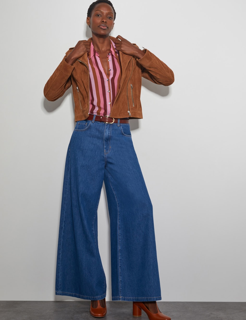 Modal Blend Striped Button Through Shirt 3 of 5