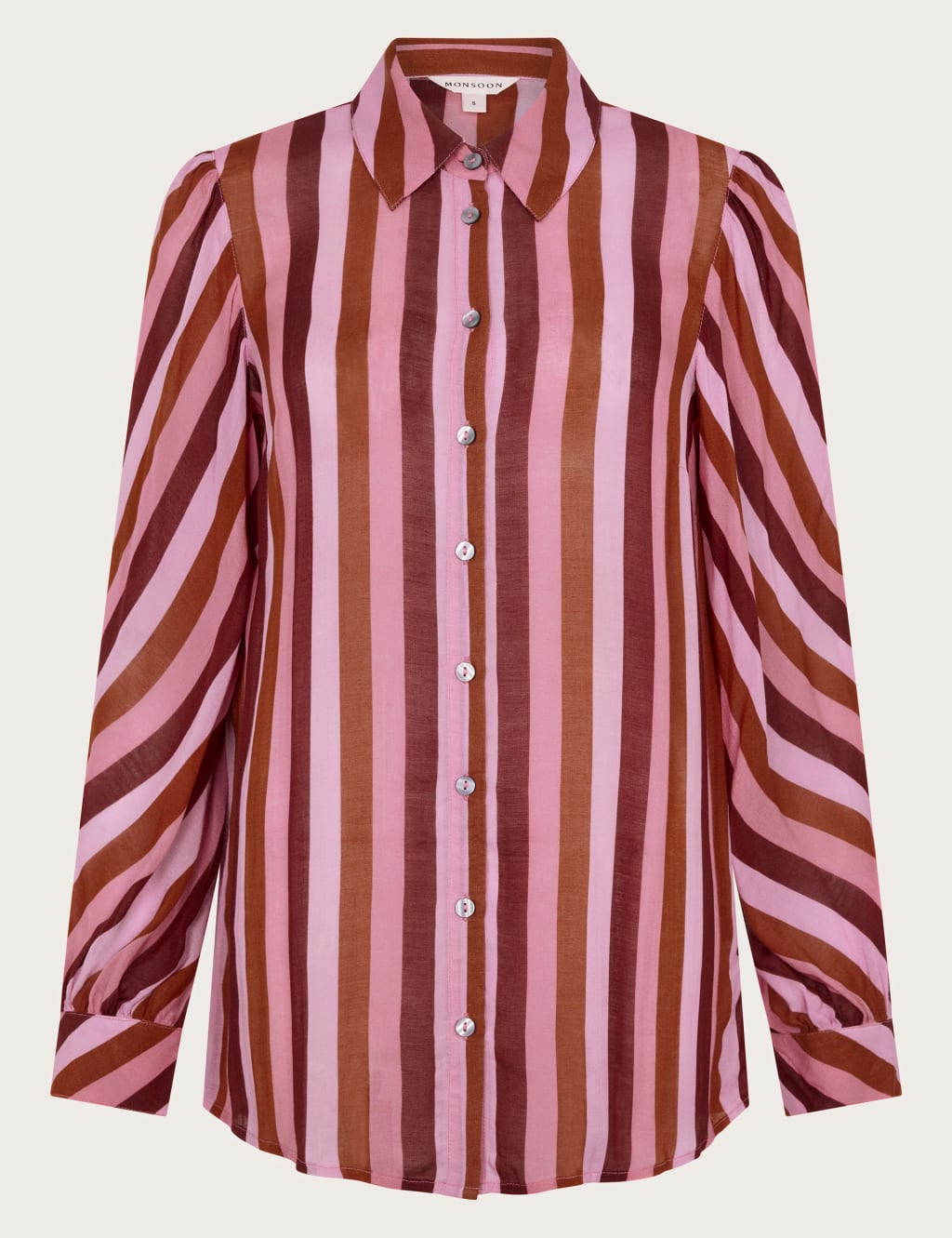 Modal Blend Striped Button Through Shirt 4 of 5