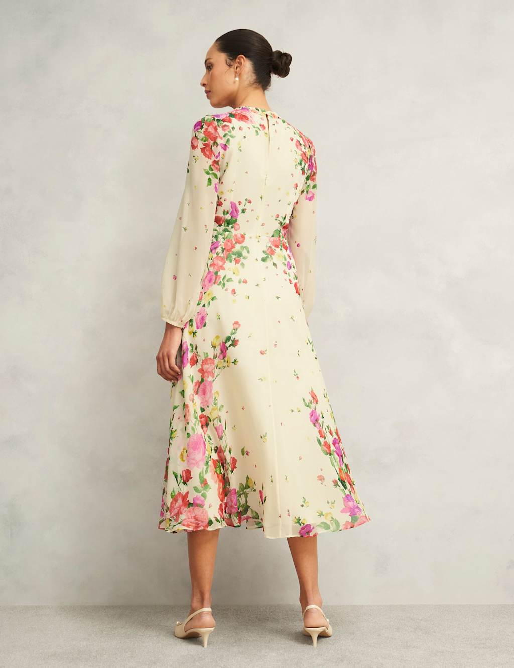 Pure Silk Floral Midaxi Skater Dress 5 of 7