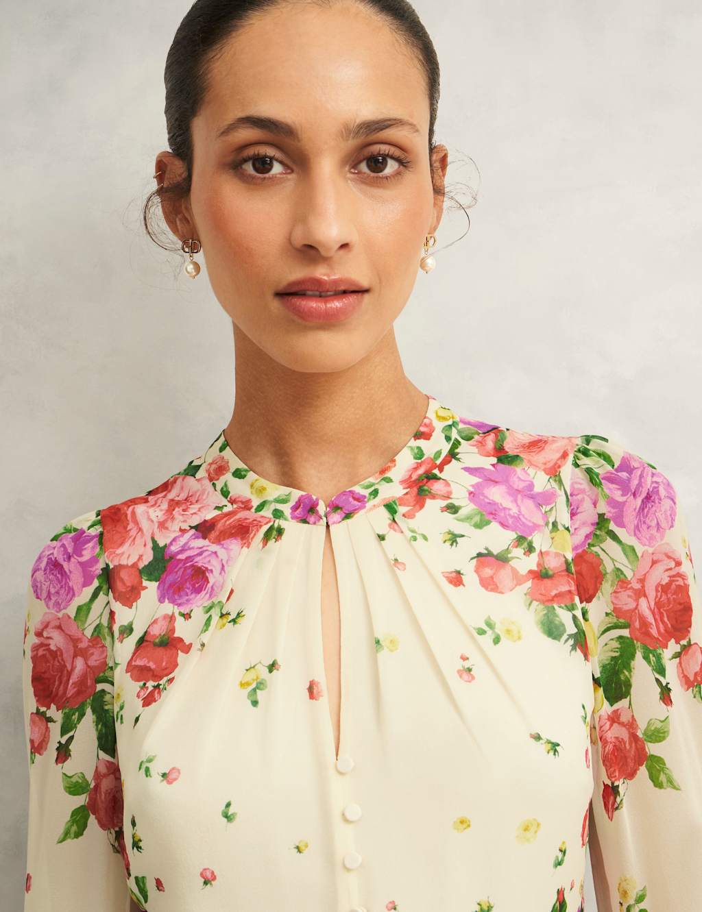 Pure Silk Floral Midaxi Skater Dress 6 of 7