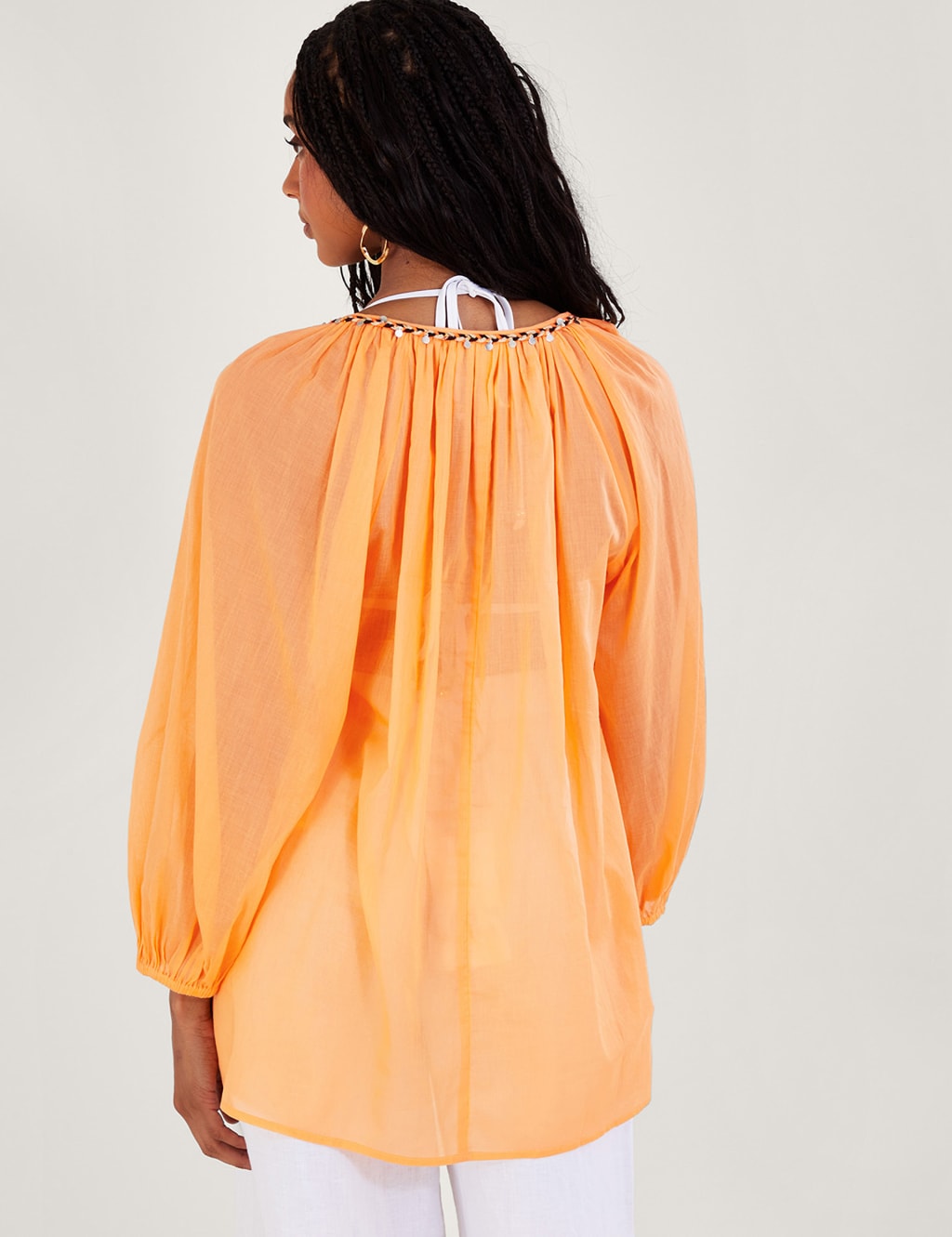 Pure Cotton Tie Neck Tassel Top 4 of 5