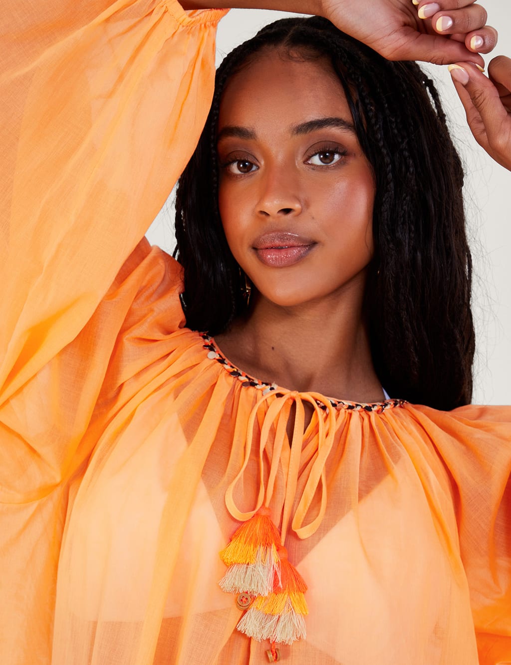 Tassel neck on sale