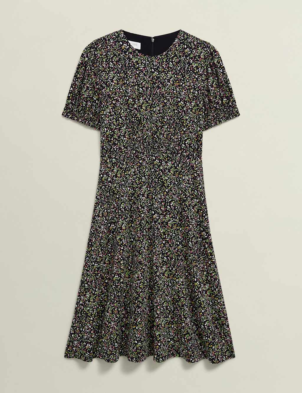 Jersey Ditsy Floral Knee Length Skater Dress 2 of 7