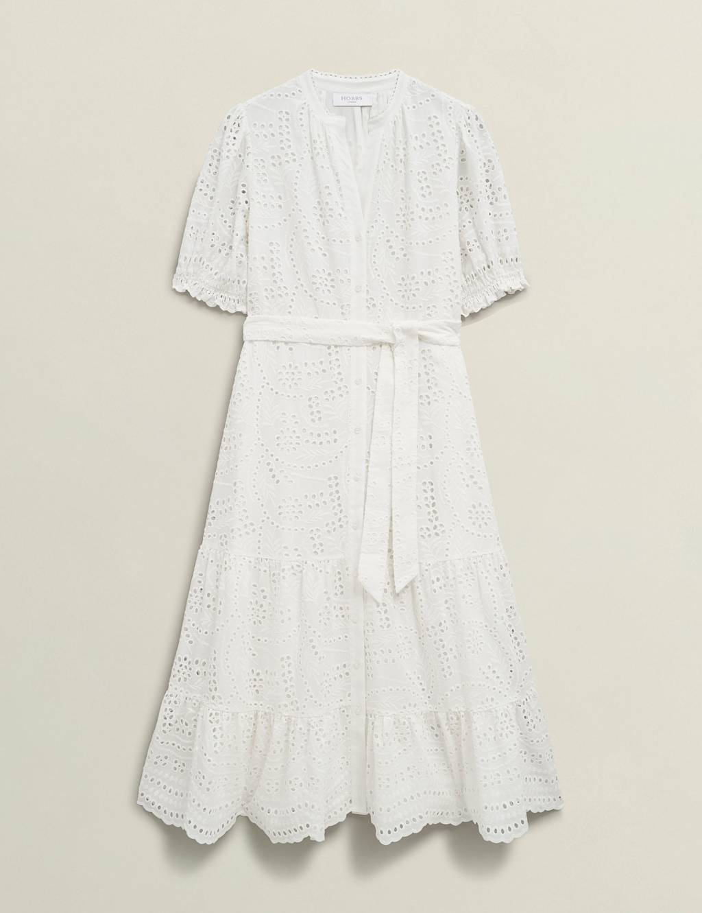 Pure Cotton Broderie Notch Neck Midi Dress 6 of 6