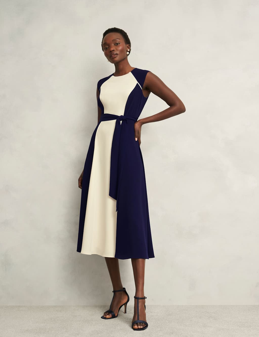 Colour Block Midi Skater Dress 3 of 9