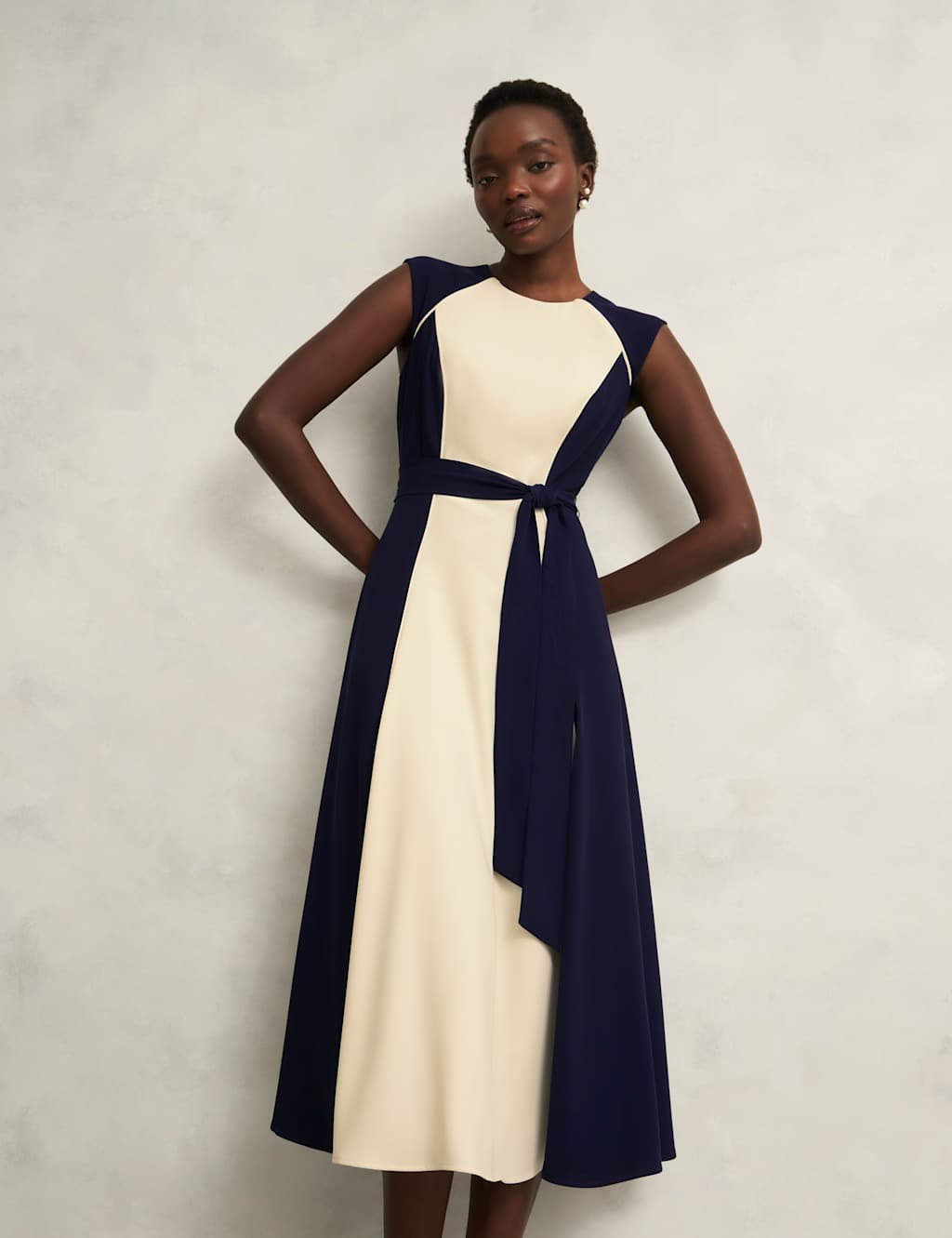 Colour Block Midi Skater Dress 4 of 9