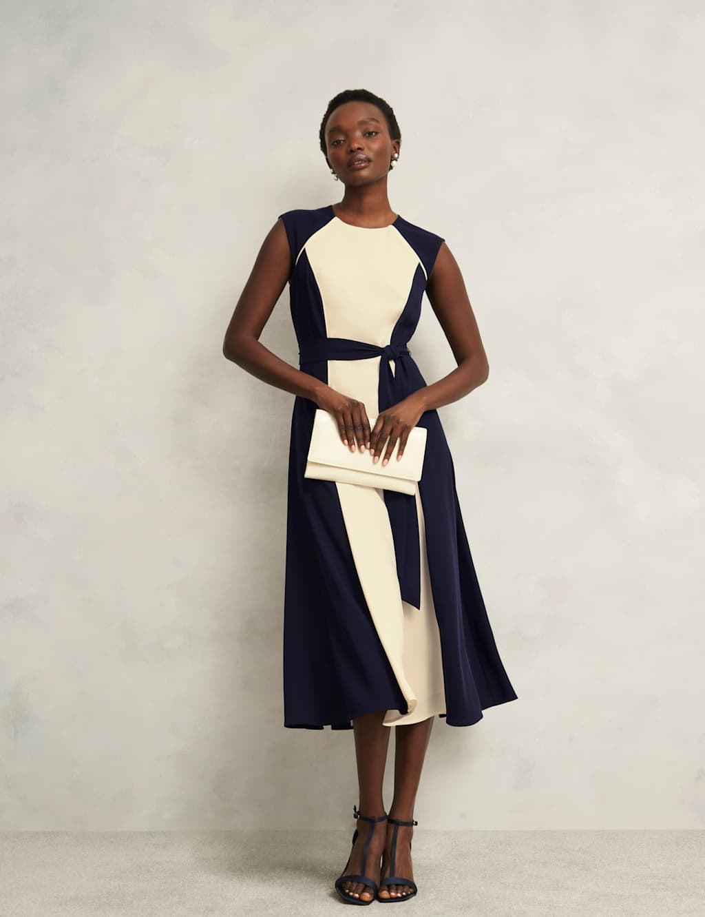 Colour Block Midi Skater Dress 5 of 9