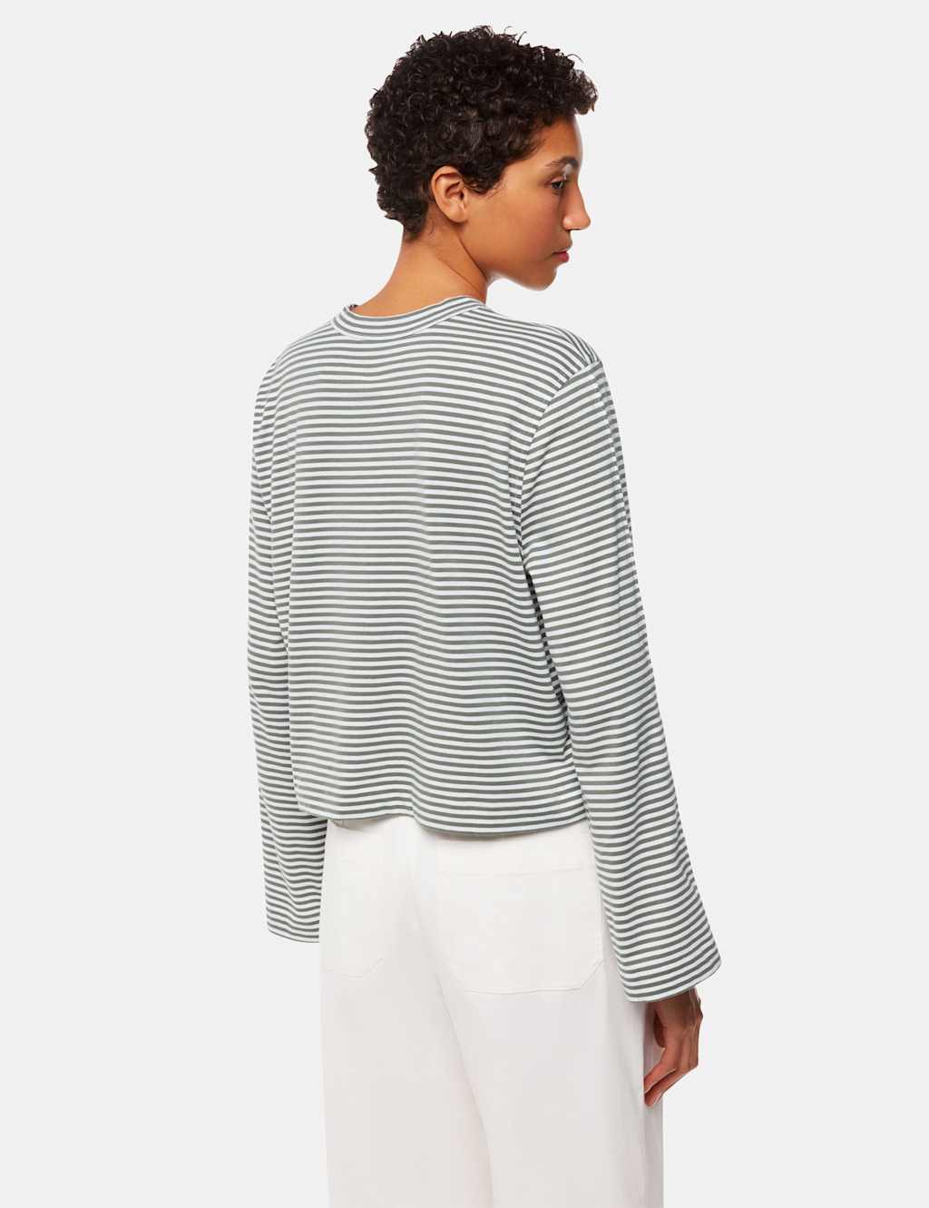 Pure Cotton Striped Crop T-Shirt 3 of 4