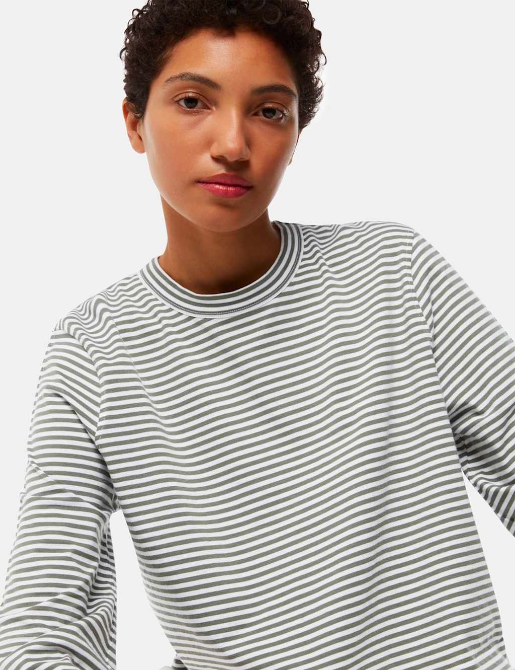 Pure Cotton Striped Crop T-Shirt 4 of 4