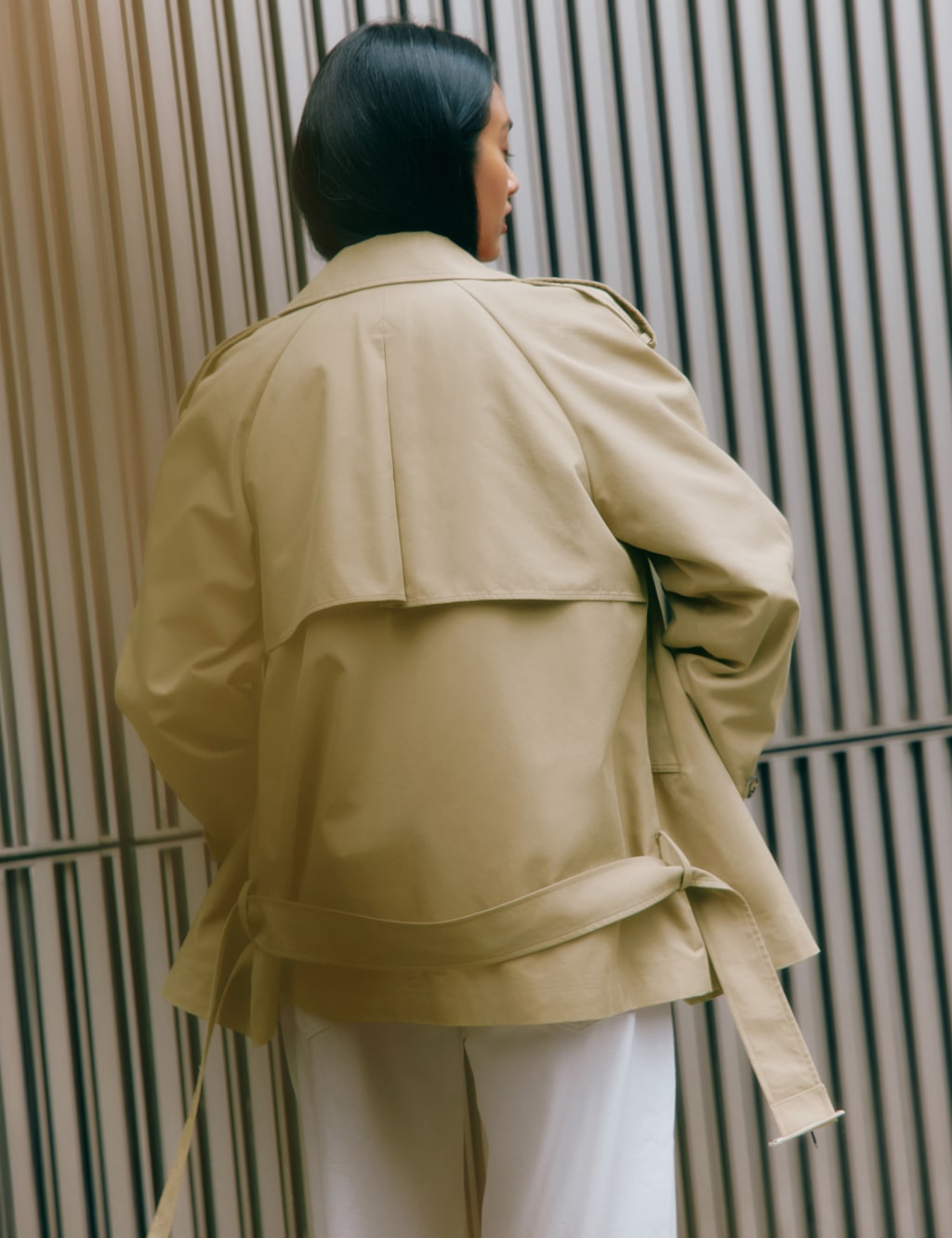 Cotton Rich Double Breasted Short Trench Coat 4 of 7