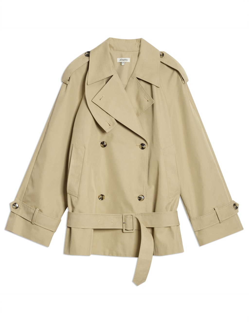 Cotton Rich Double Breasted Short Trench Coat 2 of 7