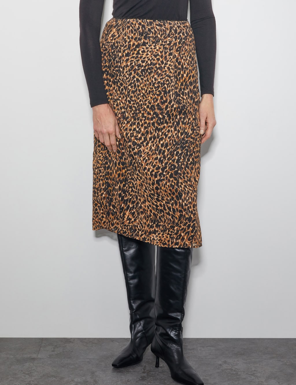 Animal Print Midi A Line Skirt Monsoon M S