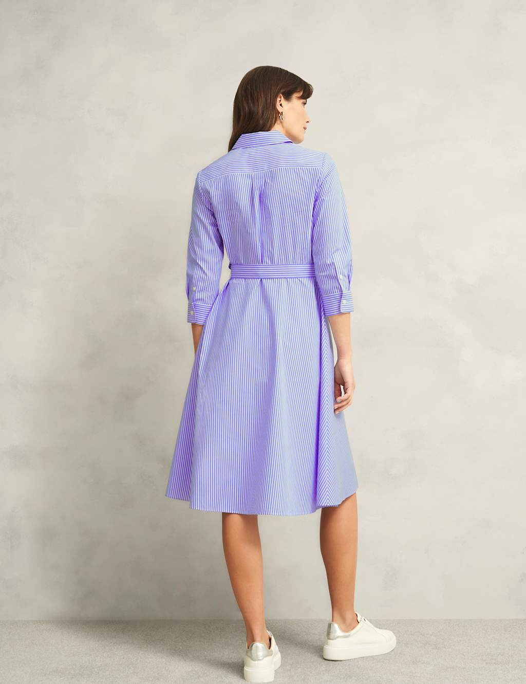 Cotton Rich Striped Tie Waist Shirt Dress 6 of 9