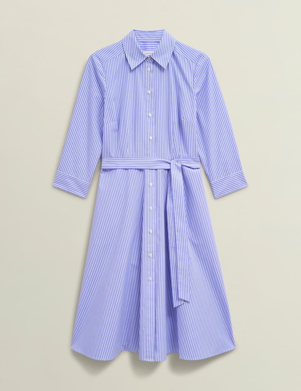 Cotton Rich Striped Tie Waist Shirt Dress 2 of 9