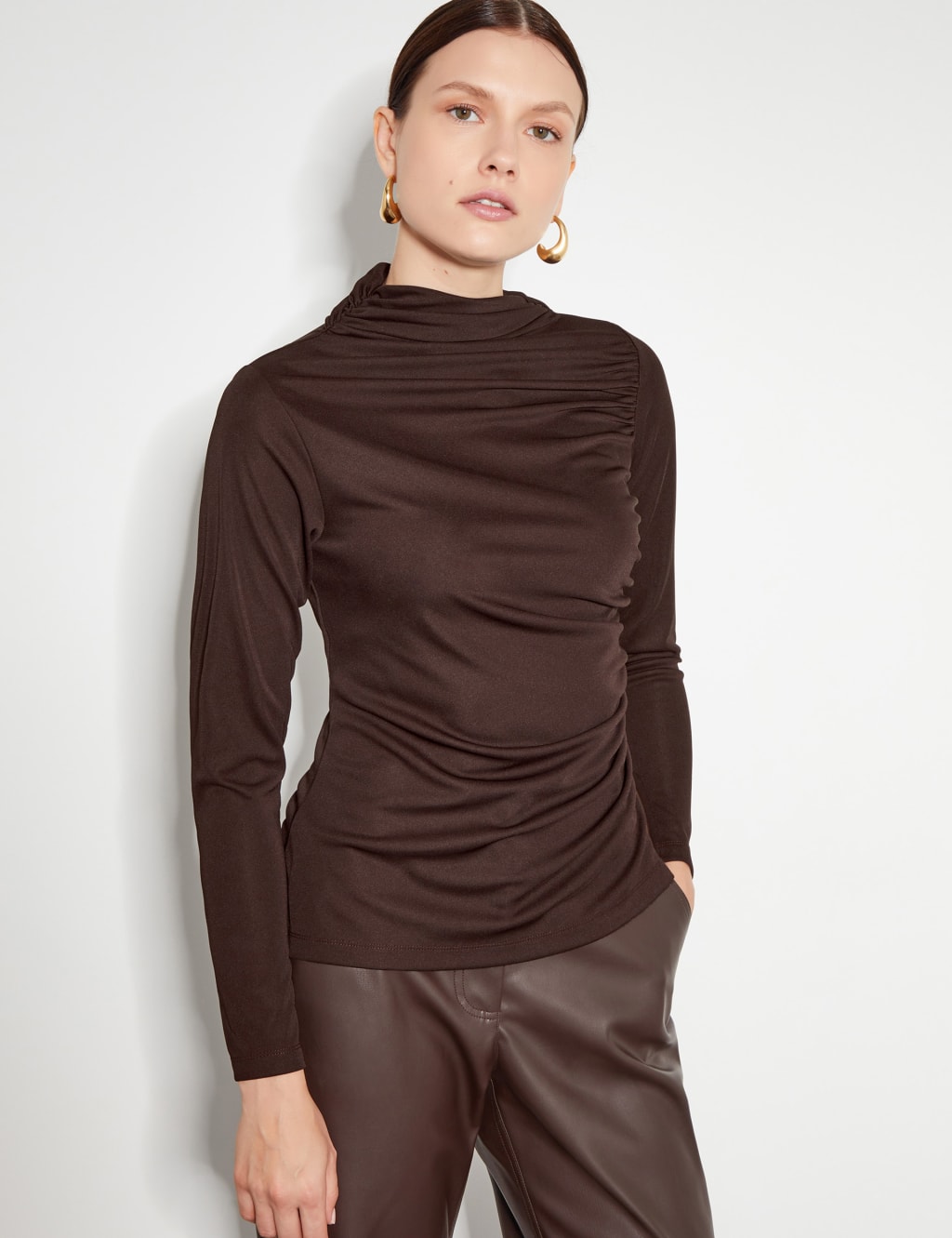 Jersey High Neck Top