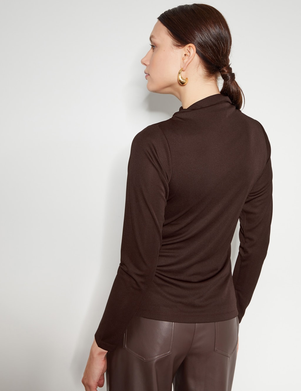 Jersey High Neck Top