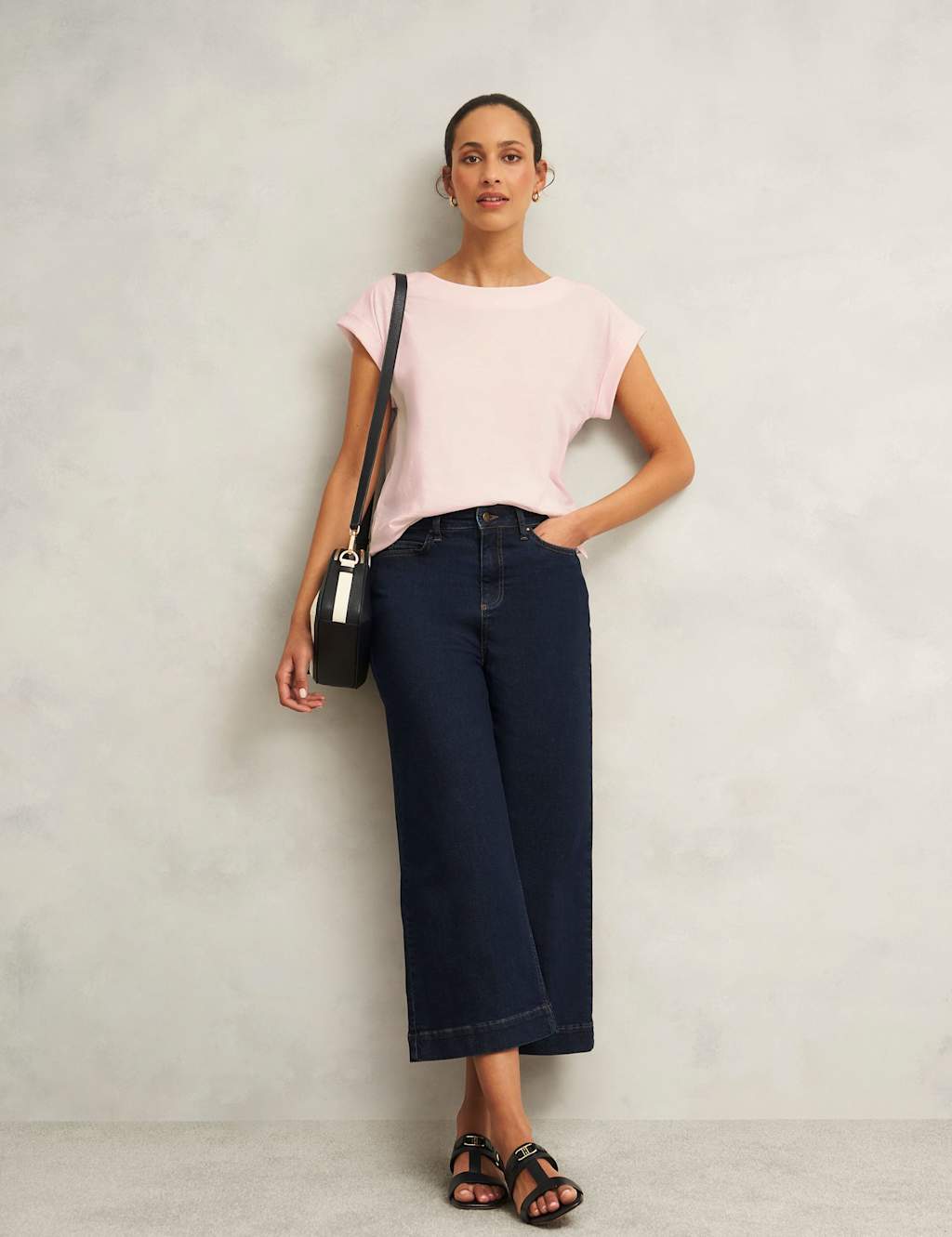 Pure Cotton Slash Neck T-Shirt 3 of 6
