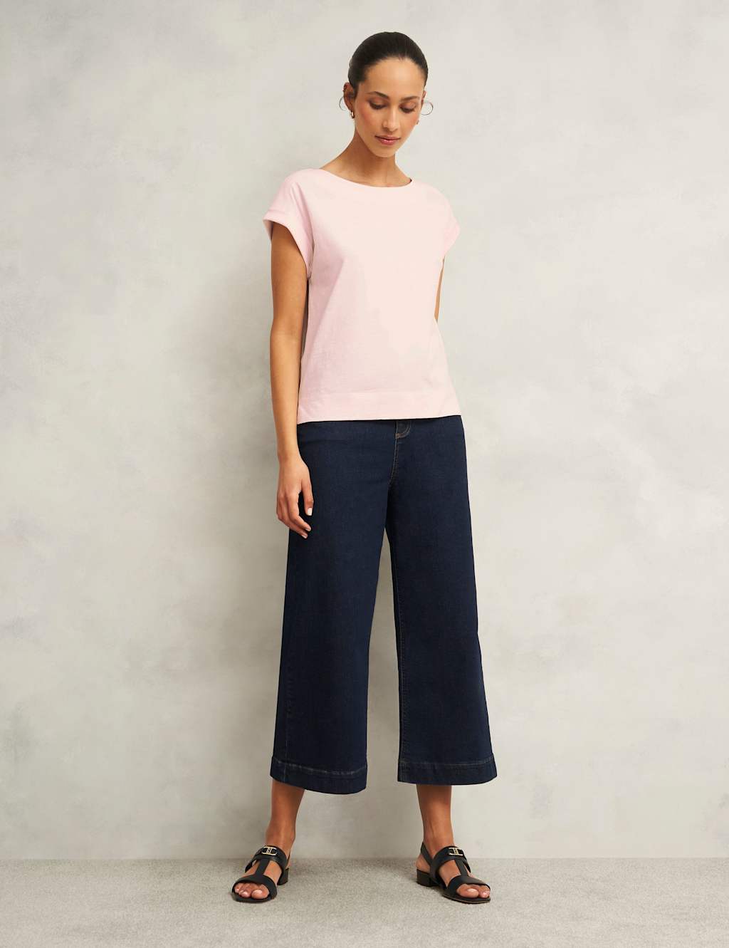 Pure Cotton Slash Neck T-Shirt 5 of 6