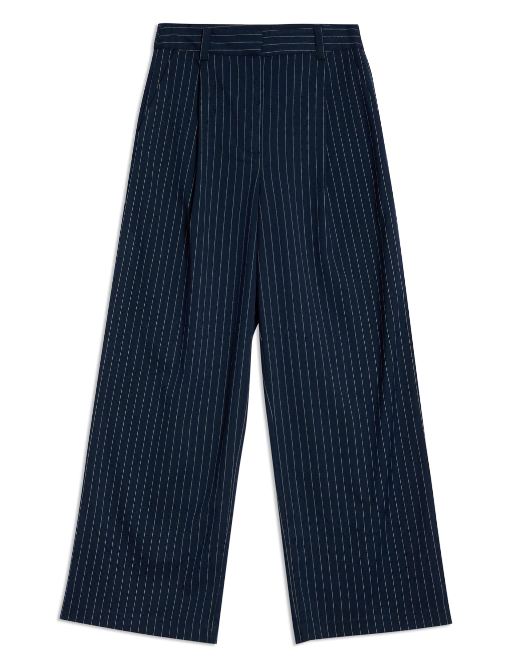 Pinstripe Pleat Front Wide Leg Trousers 2 of 6