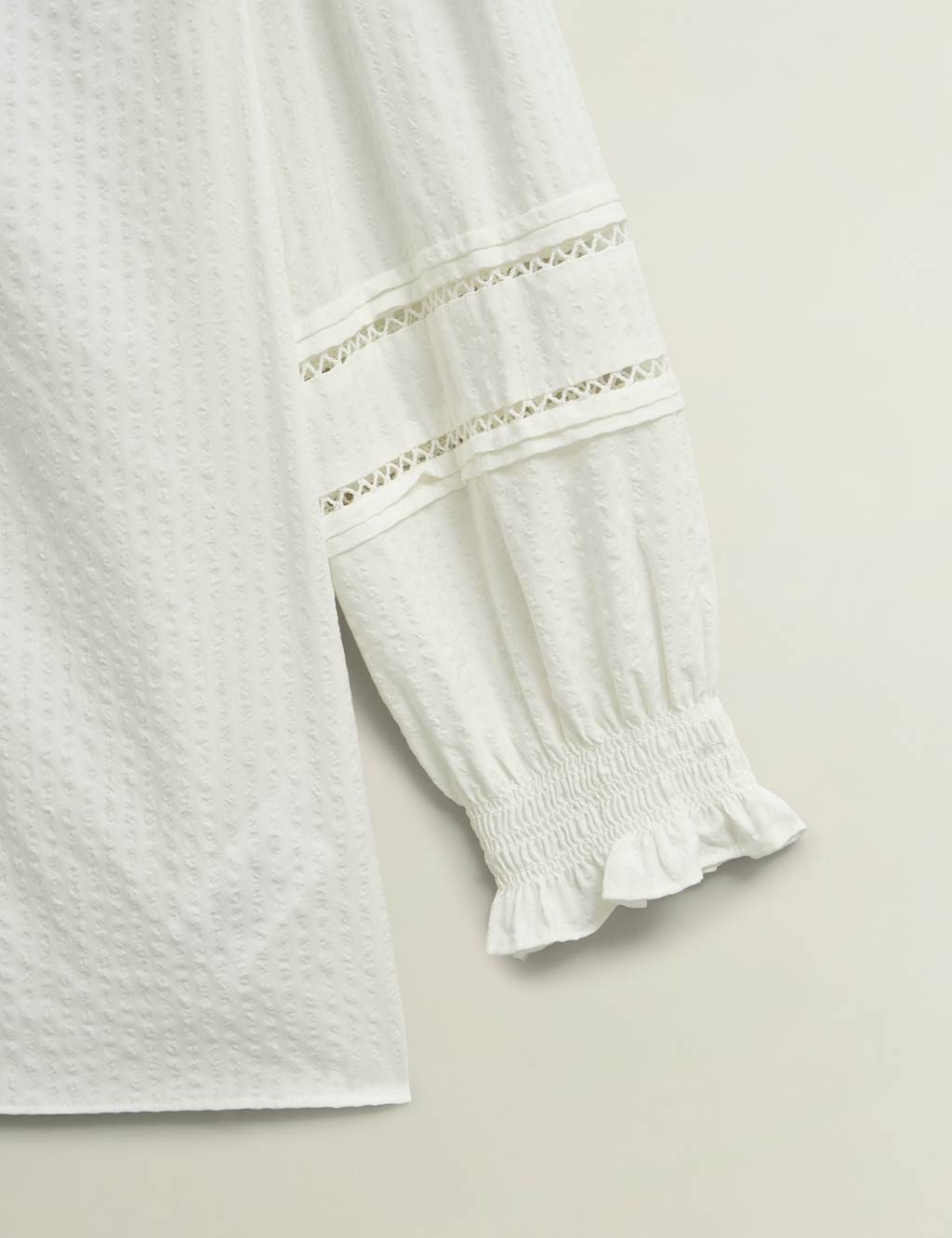 Cotton Blend Frill Detail Broderie Blouse 7 of 8