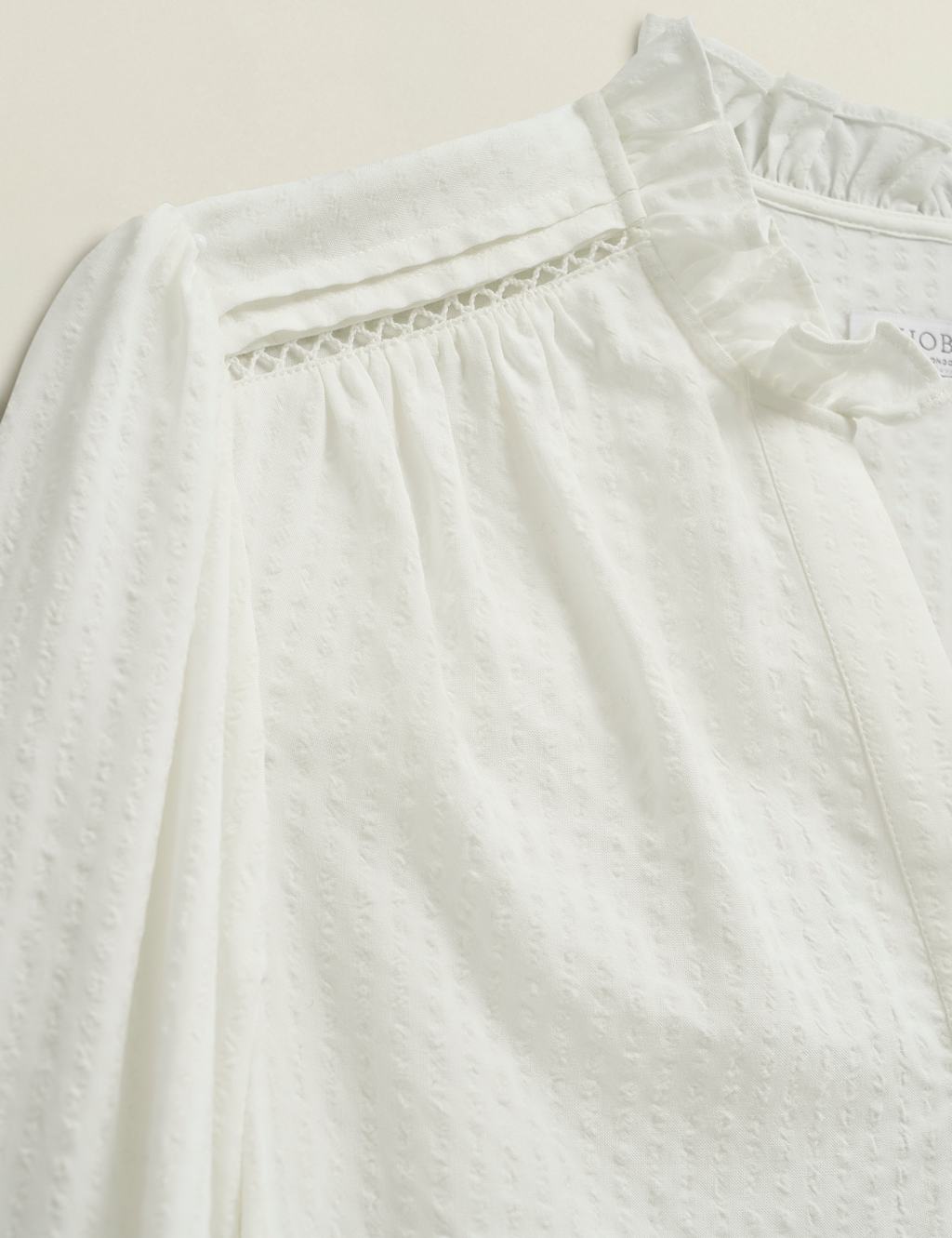 Cotton Blend Frill Detail Broderie Blouse 8 of 8