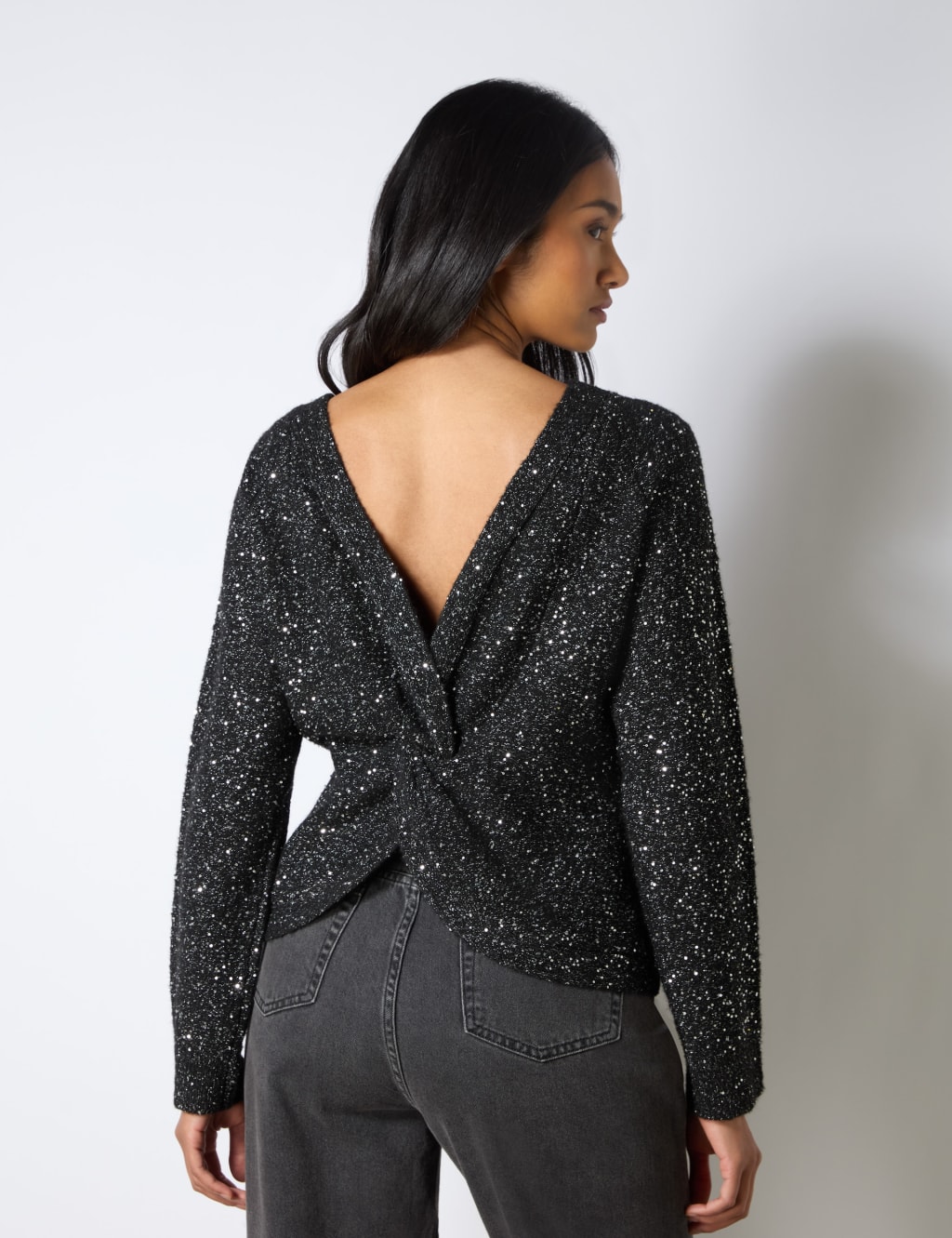 Sparkly v neck jumper online