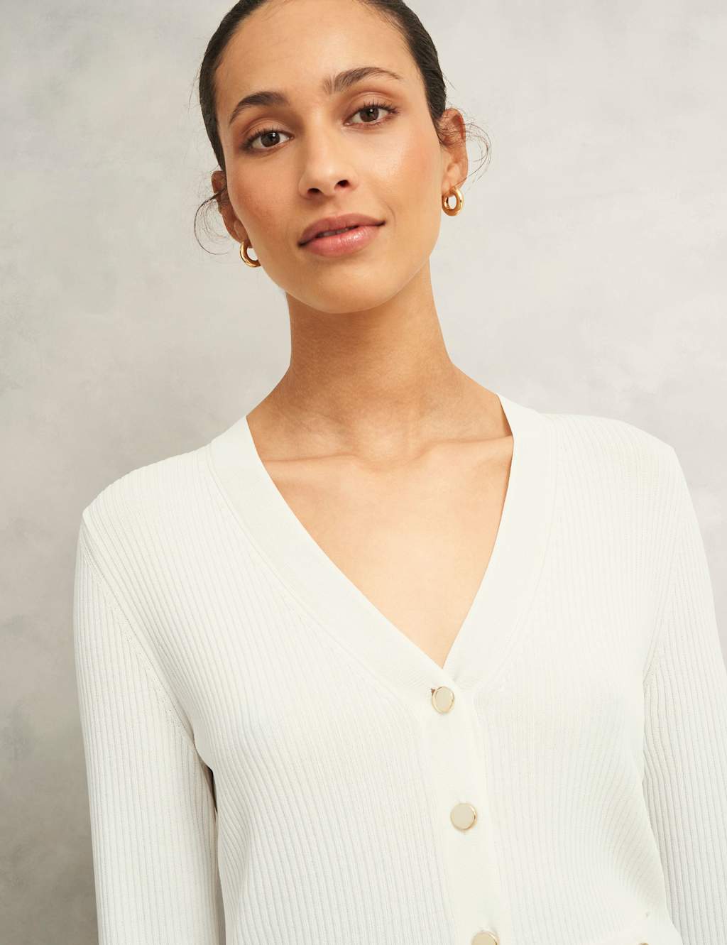 Ribbed V-Neck Cardigan 7 of 9