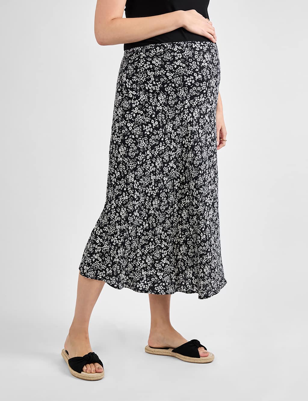 Maternity Floral Over Bump Midi Pencil Skirt 2 of 4