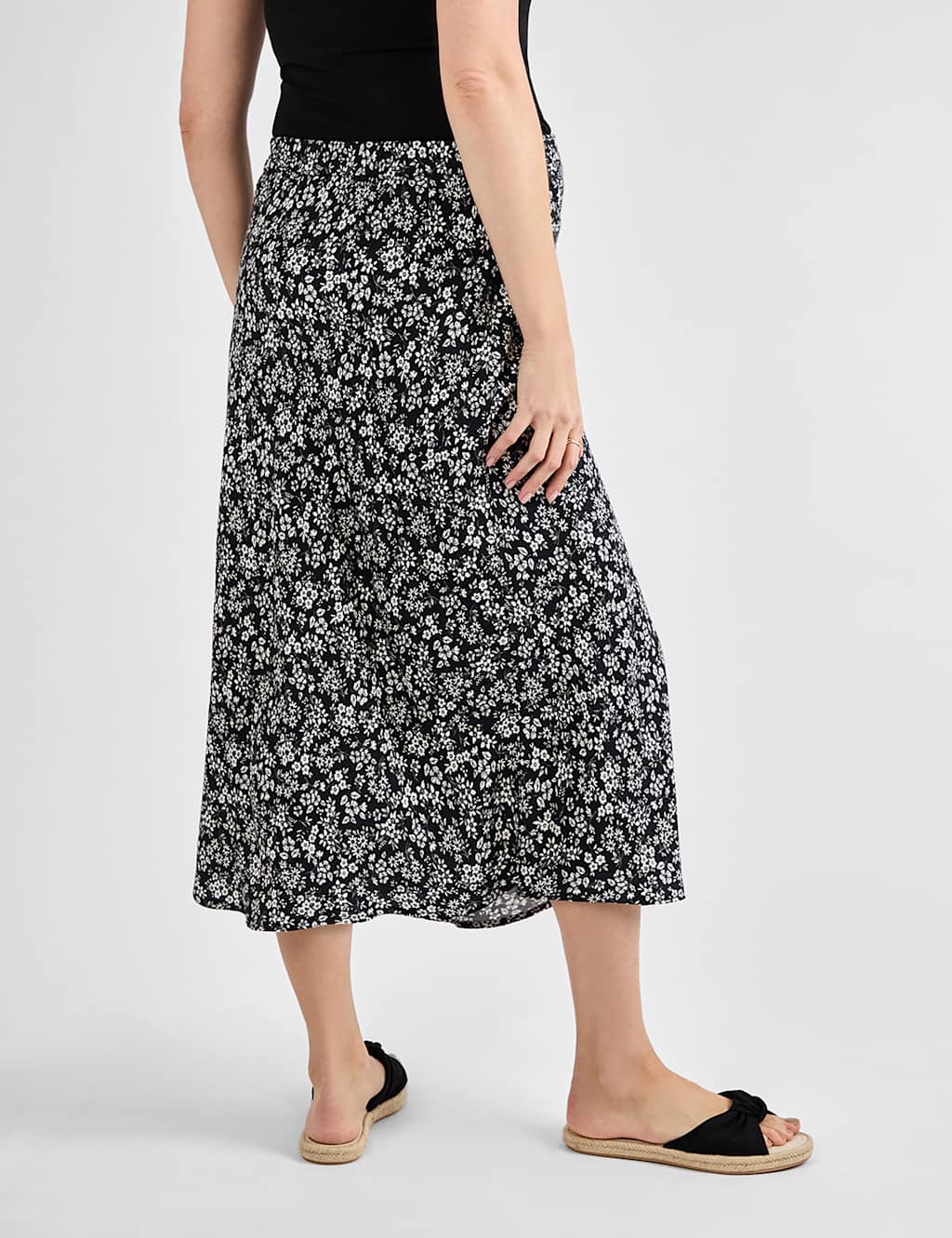 Maternity Floral Over Bump Midi Pencil Skirt 4 of 4