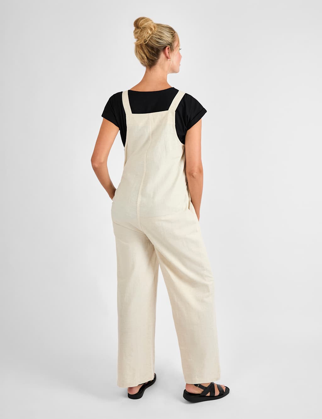 Maternity Cotton Rich Wide Leg Dungarees 2 of 4
