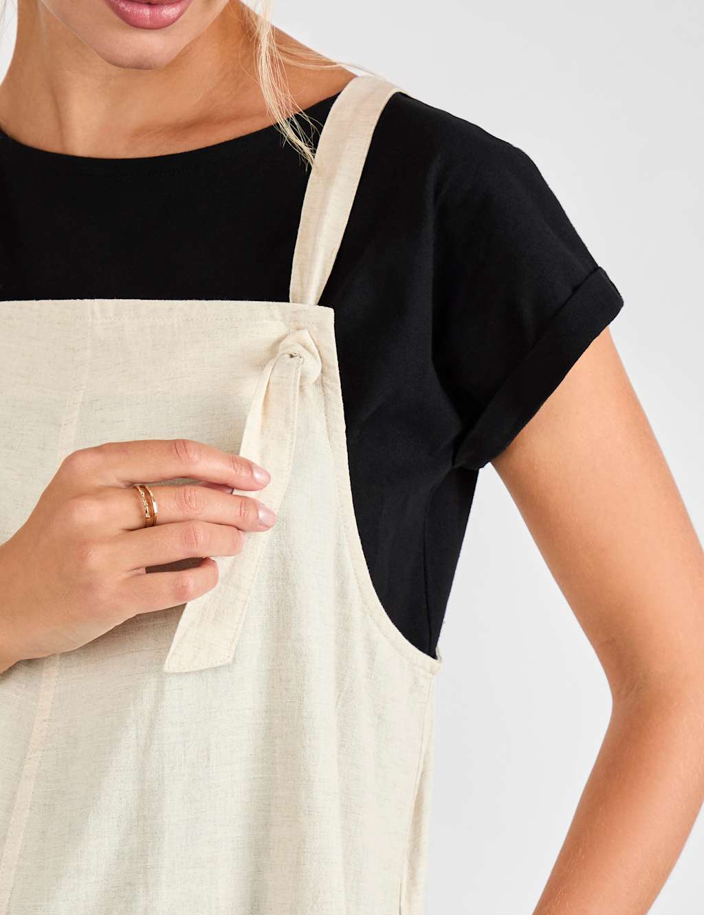 Maternity Cotton Rich Wide Leg Dungarees 3 of 4
