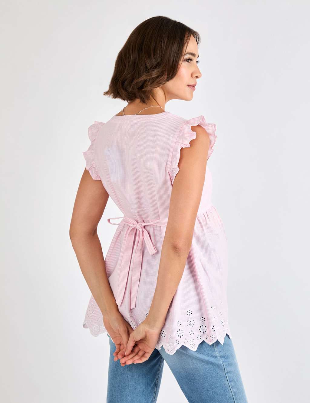 Maternity Pure Cotton Striped V-Neck Top 3 of 4