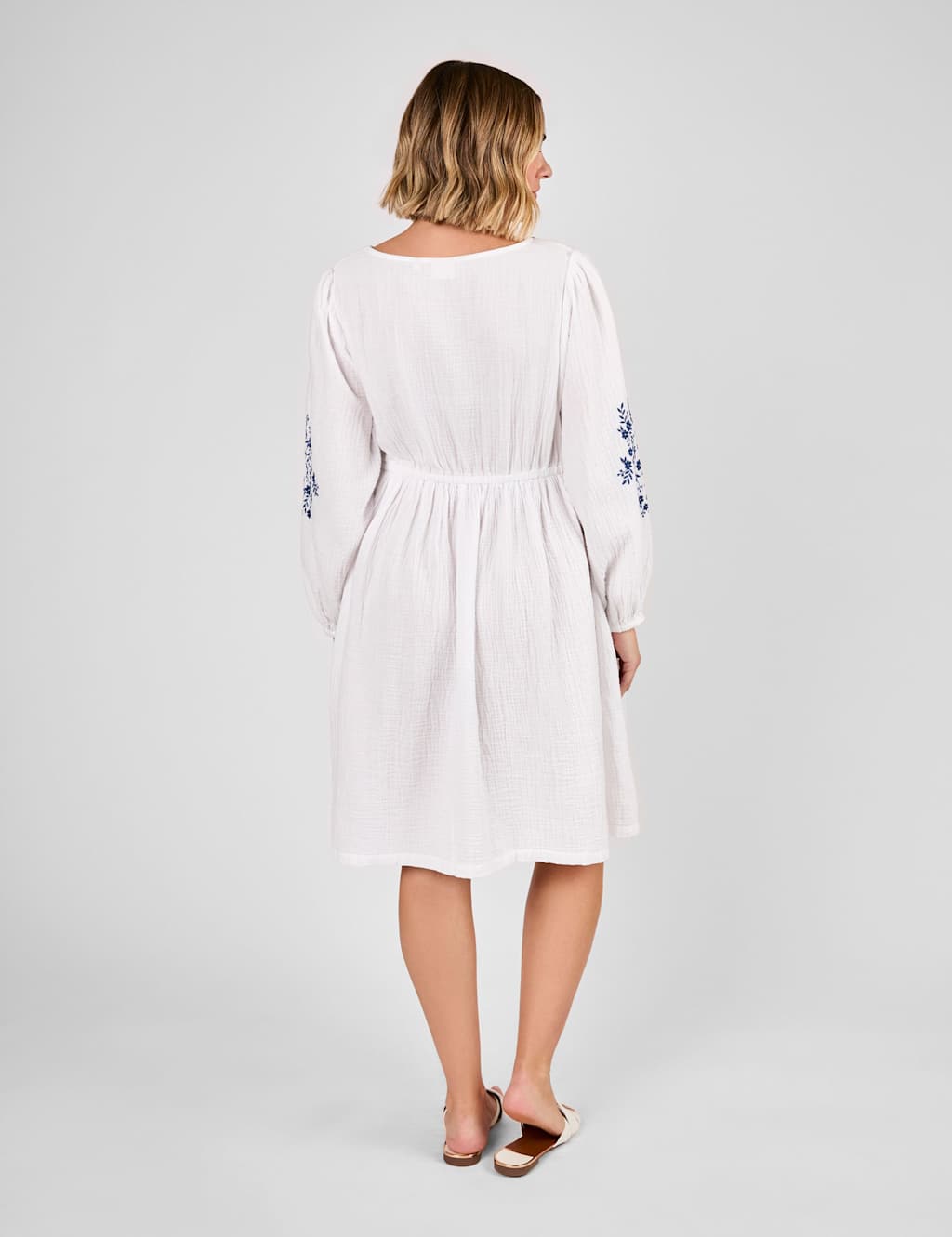 Maternity Pure Cotton Embroidered Mini Dress 4 of 4